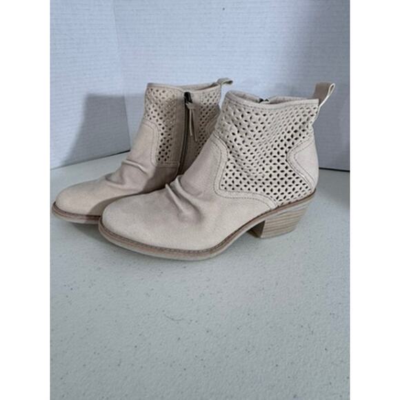 "SOFT" Slouch Suede Western Booties Cutout Detail Sz 6 Farm Girl Cowgirl Rodeo - Picture 6 of 13